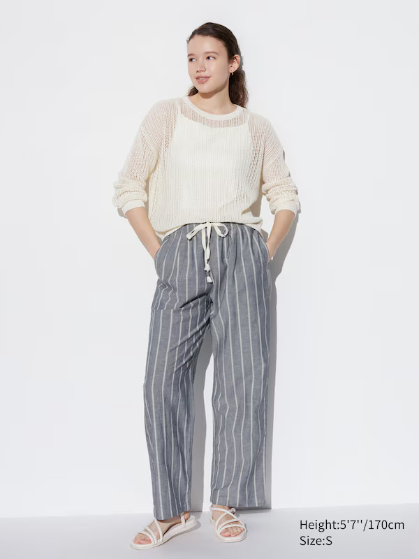 Striped Linen Blend Easy Pants | UNIQLO US | UNIQLO (US)