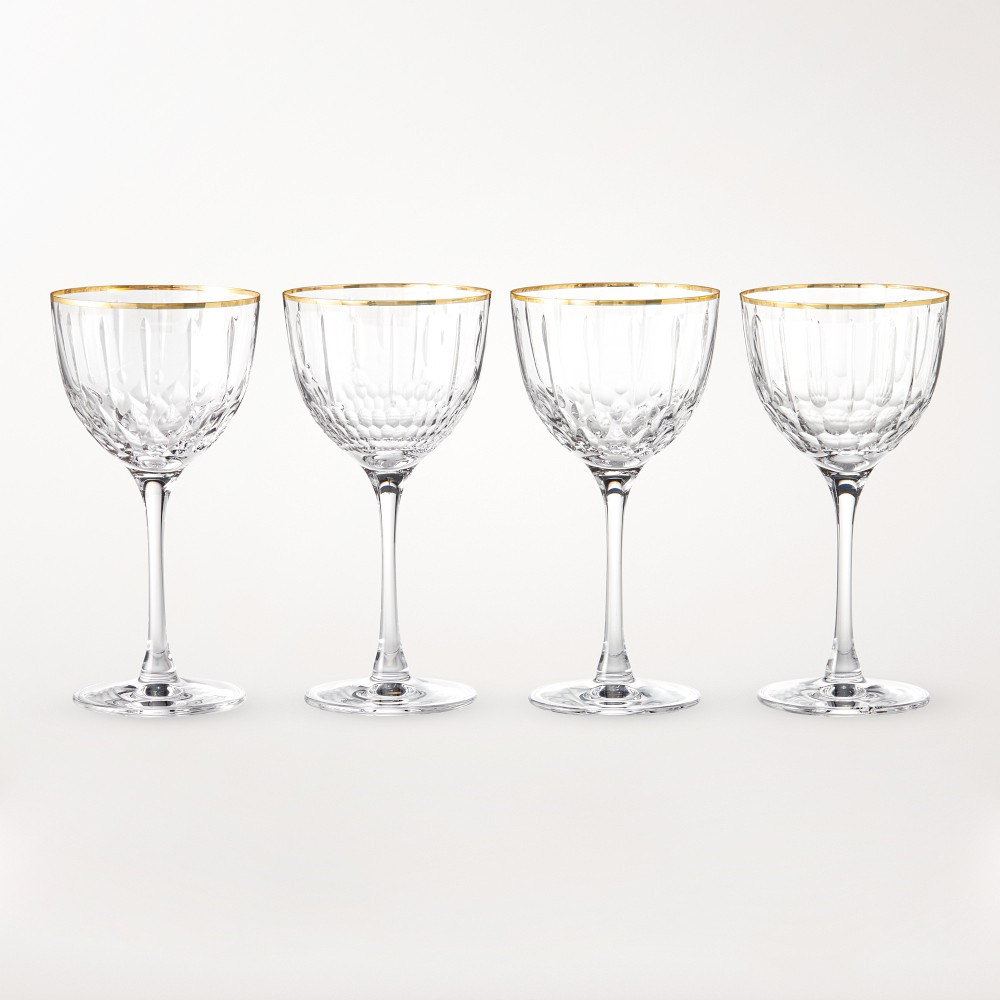 Wilshire Jewel Cut Nick &amp; Nora Glasses, Set of 4 | Williams-Sonoma