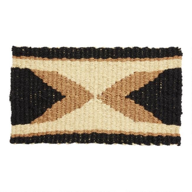 Black and Tan Arrow Reversible Coir Doormat | World Market