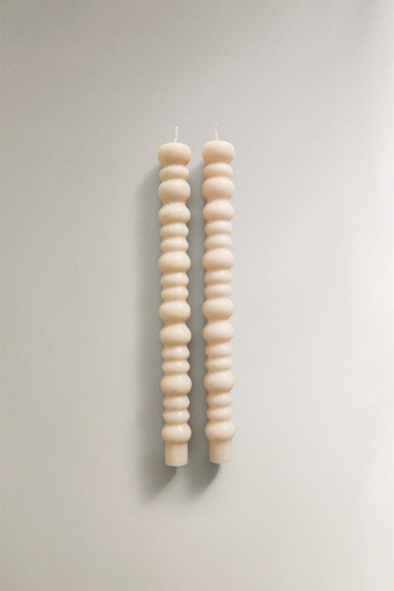 SET OF DECORATIVE WAVY CANDLES (SET OF 2) | Zara FR