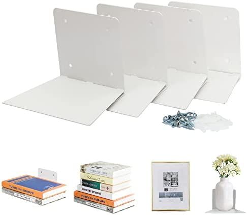 STORAGE MANIAC Invisible Floating Bookshelves Wall Mounted, Heavy-Duty Book Organizers, Iron Wall... | Amazon (US)