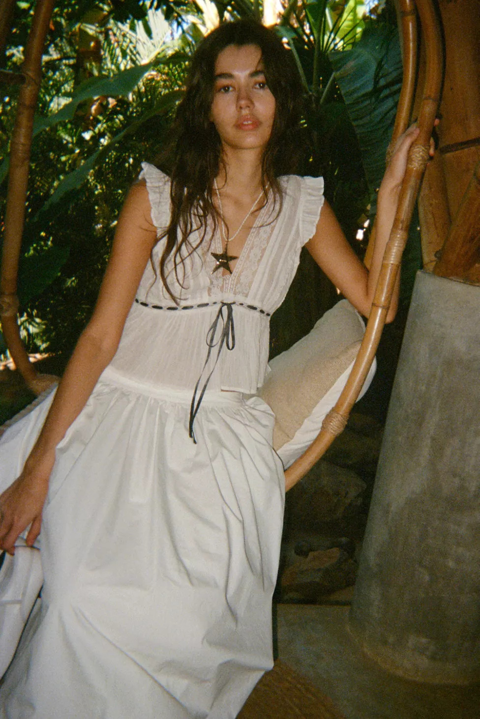 Kimchi Blue Ava Flutter Sleeve Tie-Front Babydoll Top | Urban Outfitters (US and RoW)