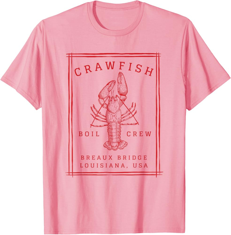 Crawfish Crew Breaux Bridge Retro Cajun Seafood T-Shirt | Amazon (US)