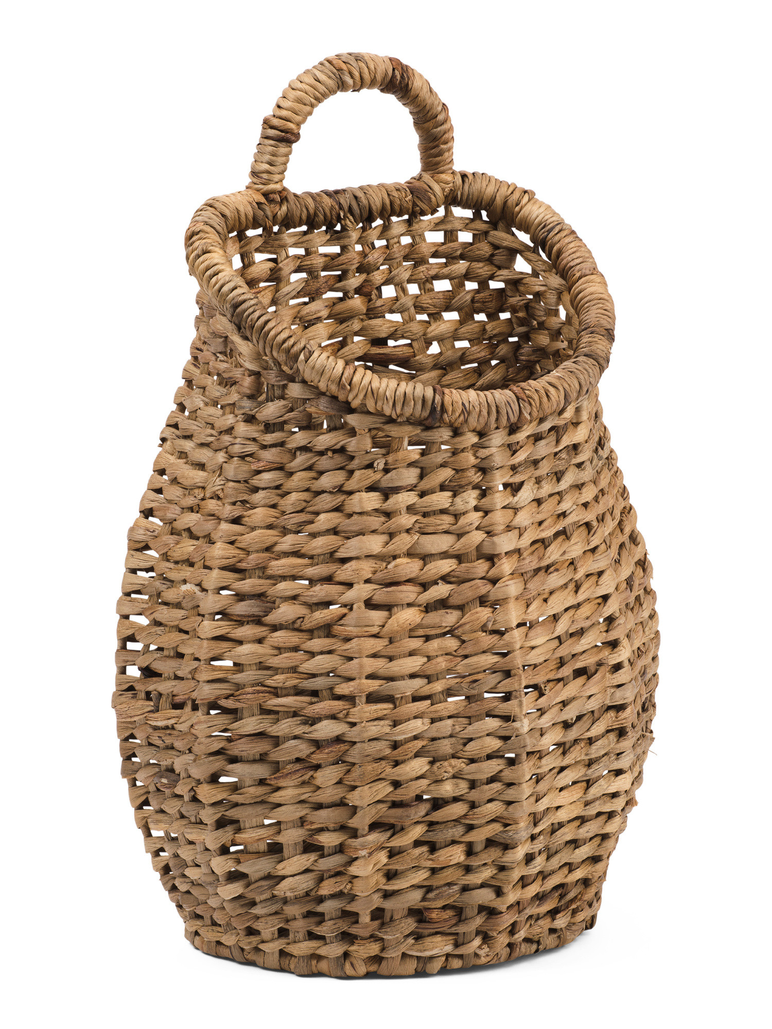 Water Hyacinth Open Weave Belly Basket | TJ Maxx