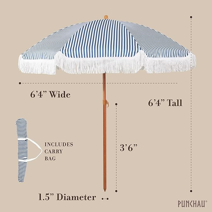 6 Ft Fringe Patio Umbrella - Outdoor Umbrellas for Patio, Pool, Table, Garden, Deck, Beach, and O... | Amazon (US)