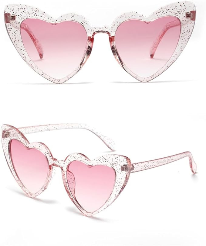 Heart Sunglasses for Women Retro Cat Eye Sun Glasses Vintage Shades Eyewear Feminino | Amazon (US)