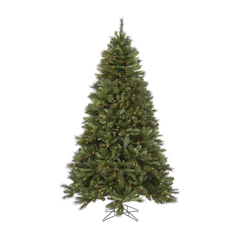 Holiday Time 7.5Ft Denali Fir Pre-Lit Tree with One-Plug Technology and 500 Warm White LED Lights... | Walmart (US)