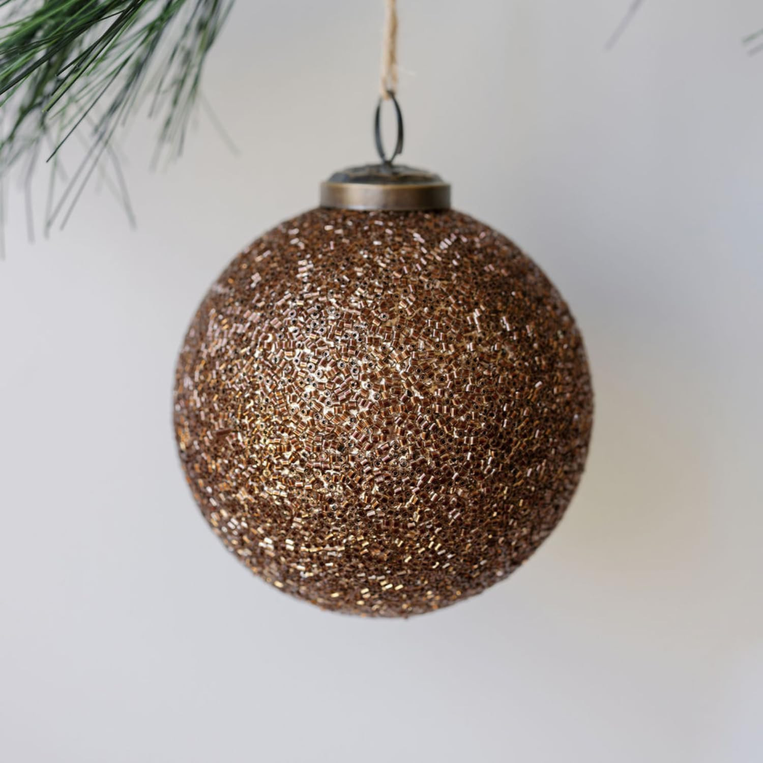 CG Hunter Holiday Collection Gold Beaded Glass Set-of-4 4-in Christmas Tree Ornaments, Premium Ch... | Amazon (US)