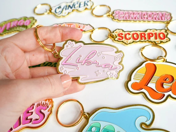 Libra Zodiac Keychain - Etsy | Etsy (US)
