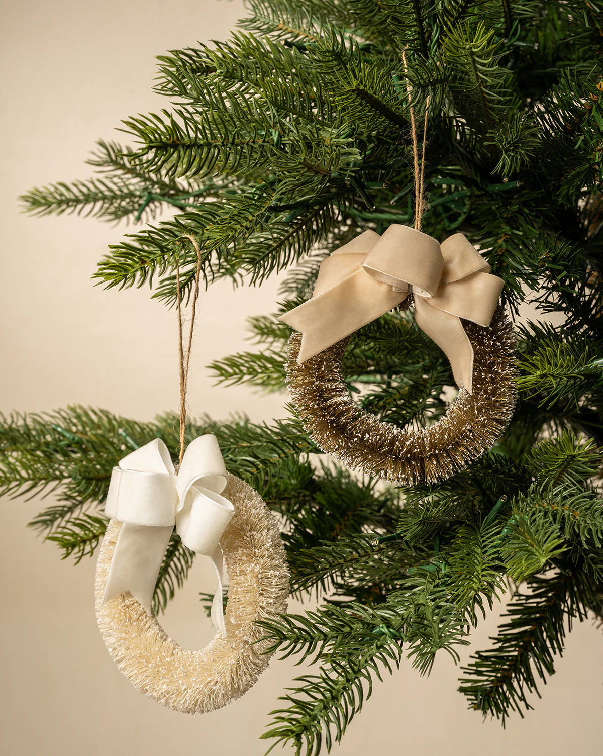 Sisal Wreaths with Velvet Bow (Set of 2) | McGee & Co. (US)