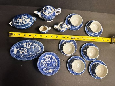 Vintage Blue Willow Japan Little Hostess Childs Tea Set in original Box 26pc. | eBay US