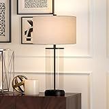 Rowan 28" Tall Table Lamp with Fabric Shade in Blackened Bronze/White | Amazon (US)