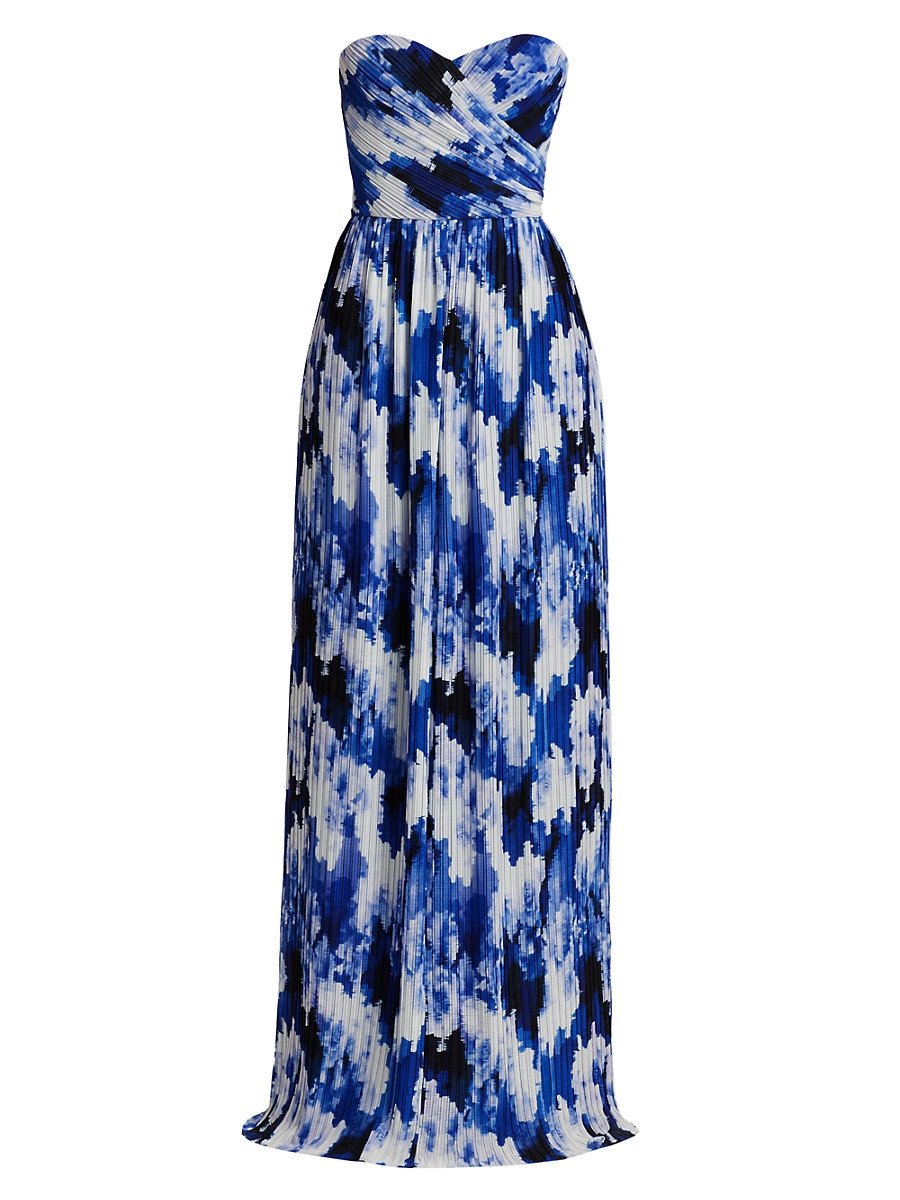 Women's Esme Crinkle Chiffon Strapless Gown - Blue Rose - Size 0 | Saks Fifth Avenue