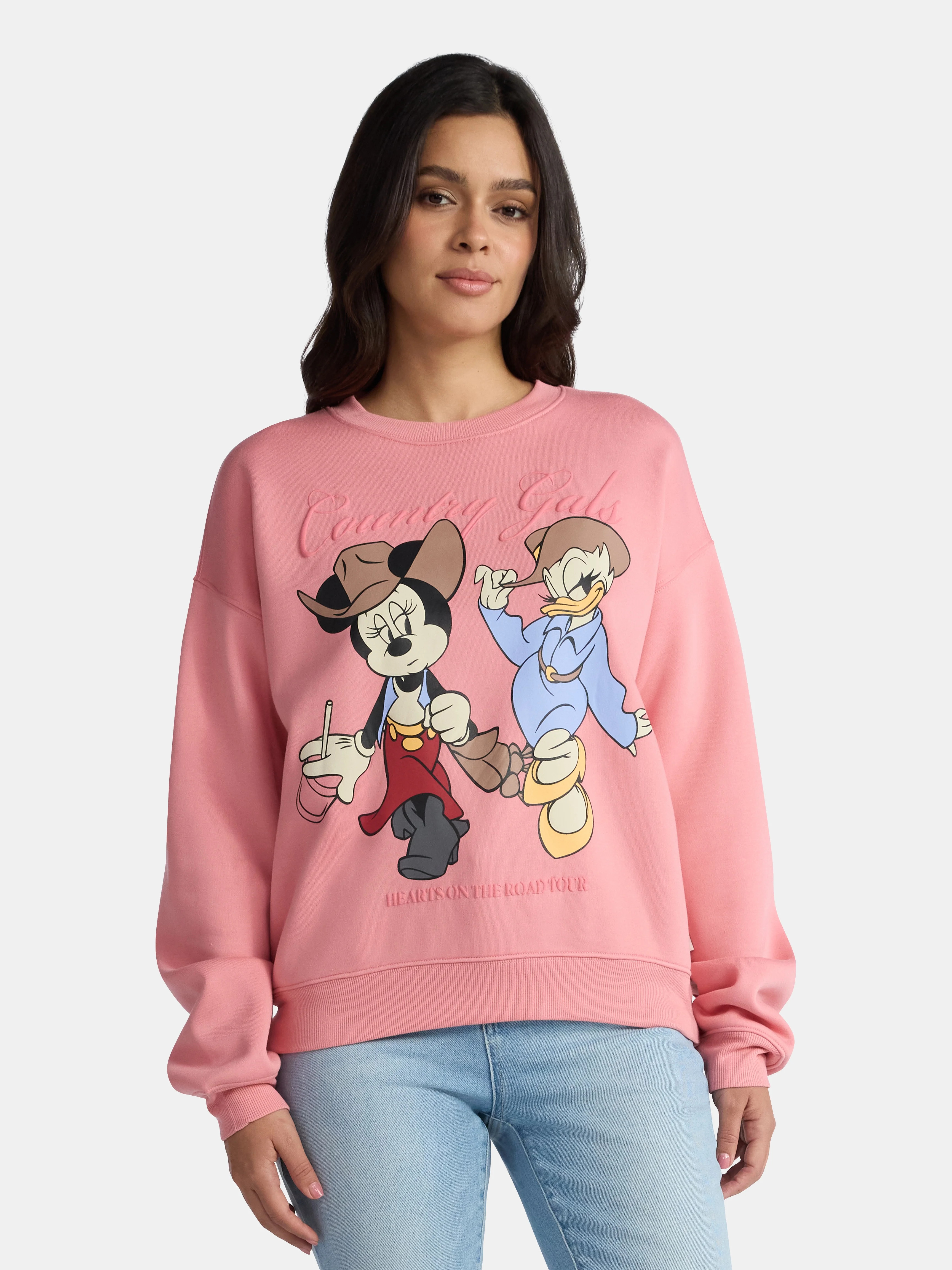 Disney Women's Minnie Mouse and Daisy Graphic Sweatshirt with Long Sleeves, Sizes XXS-2XL | Walmart (US)