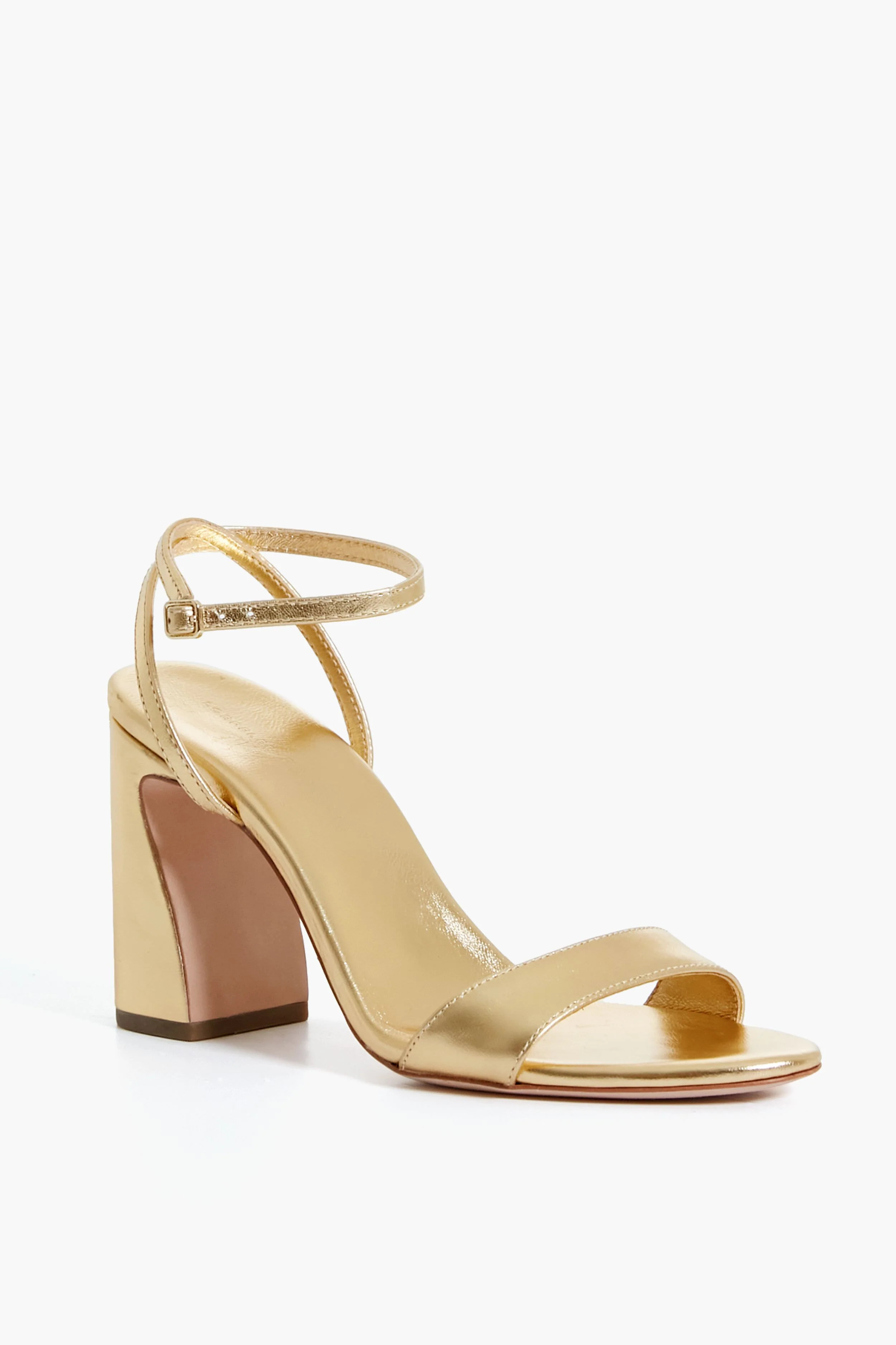 Champagne Malia Curved Heel Simple Sandal | Tuckernuck (US)