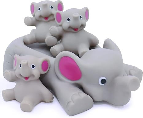Bath Toys for Toddlers Infants 6 Months+, Floating Bathtub Elephant Toys Squeak Rubber Animal 4 P... | Amazon (US)