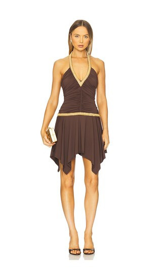 Runaway The Label Shae Mini Dress in Chocolate. - size S | Revolve Clothing (Global)