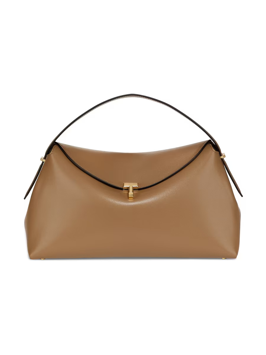 Toteme T-Lock Leather Top Handle Bag | Saks Fifth Avenue | Saks Fifth Avenue
