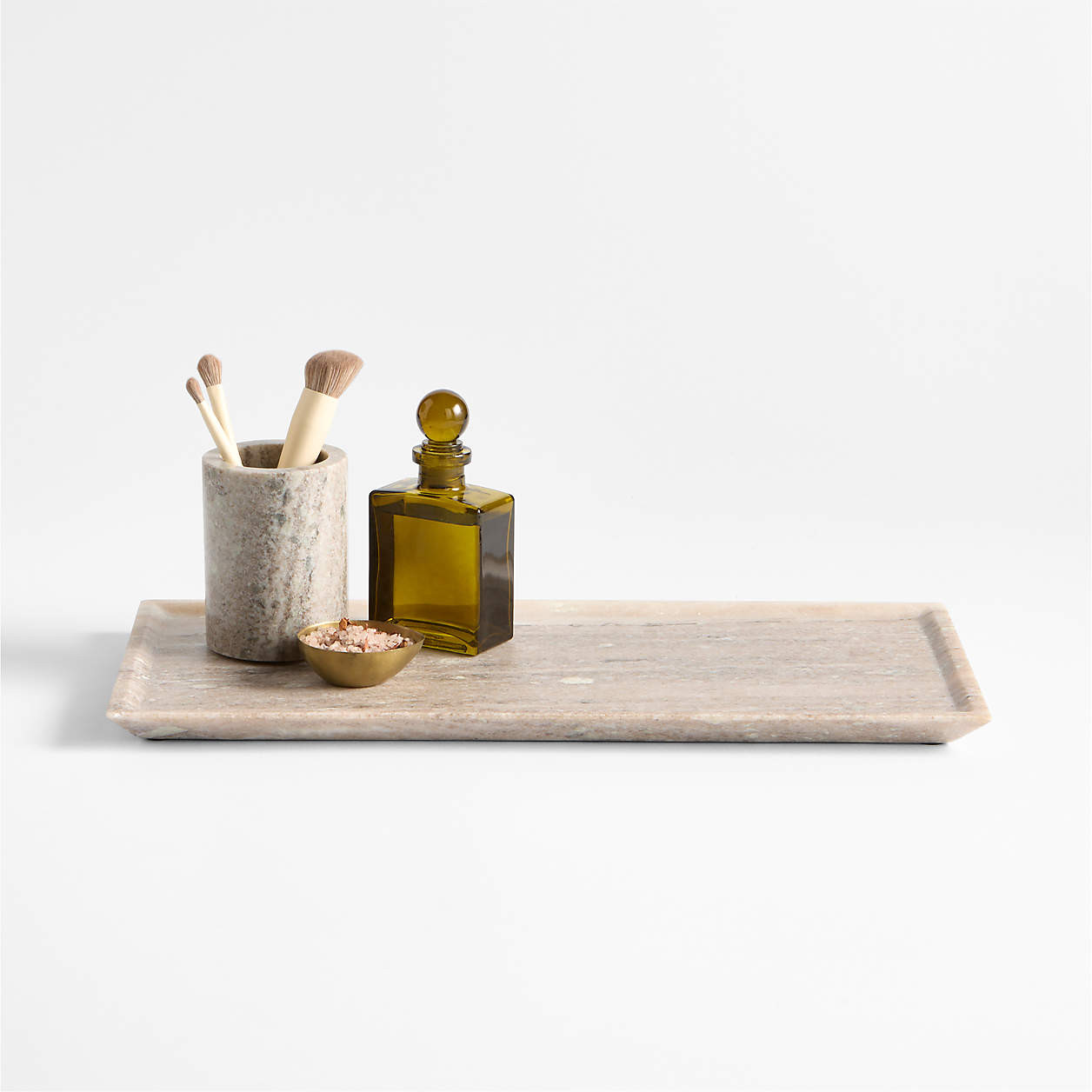 Tuscan Large Beige Marble Rectangle Tray | Crate & Barrel | Crate & Barrel