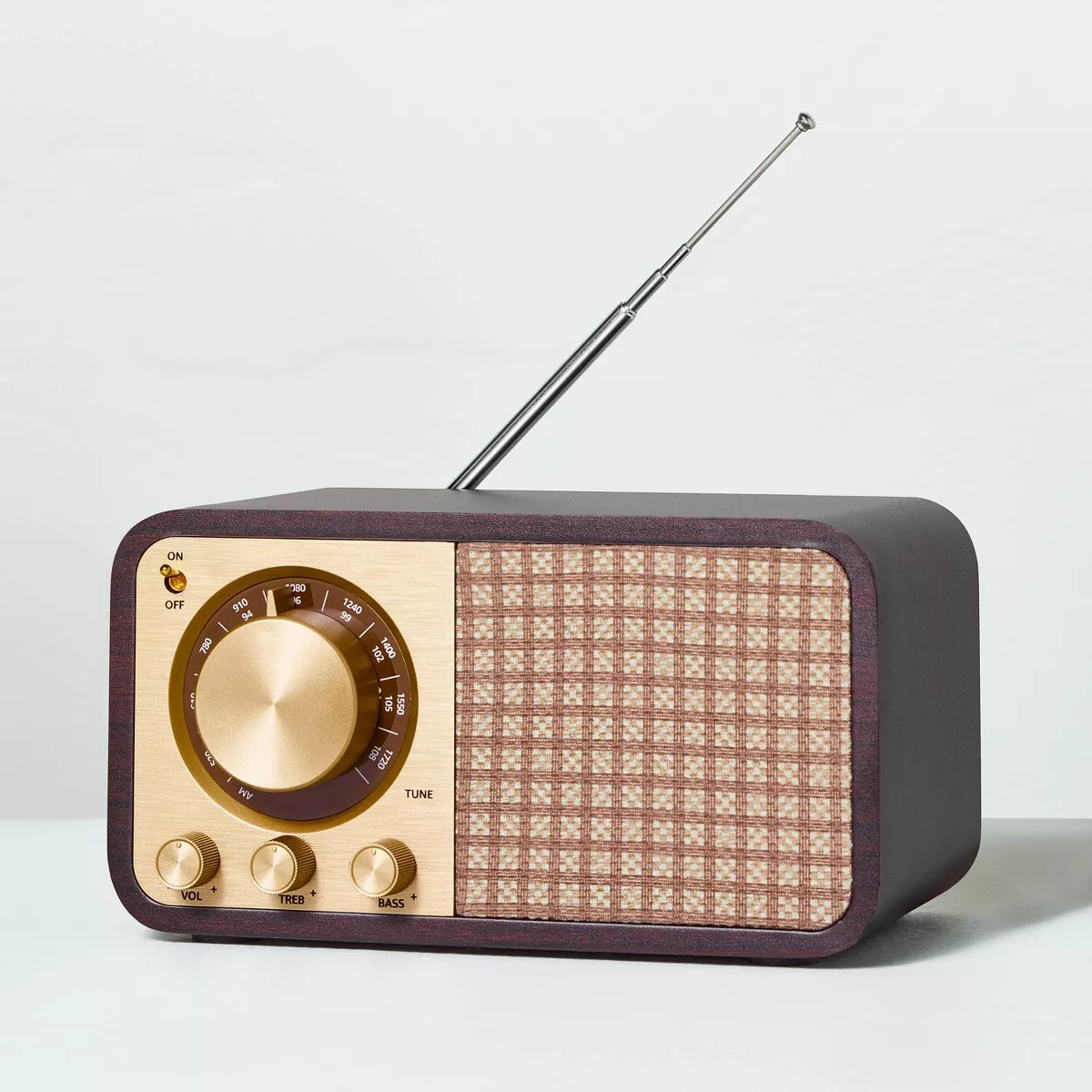 Small Wood Finish with Brass Retro Radio - Hearth & Hand™ with Magnolia | Target