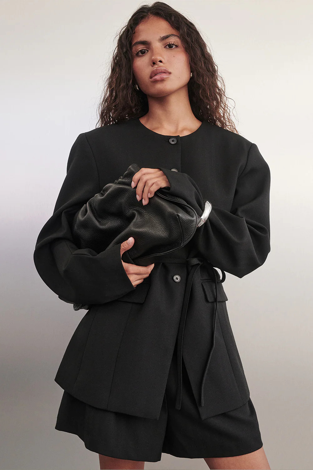 CYRUS BLACK COLLARLESS BLAZER | DISSH