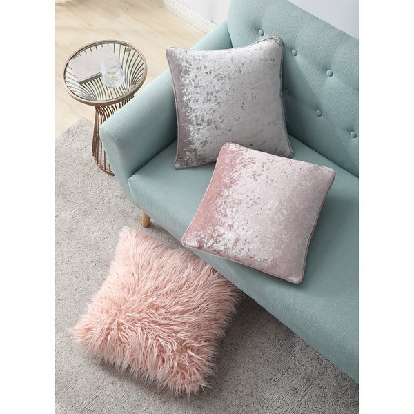 Asher Home Emma Pink Velvet 18-inch Throw Pillow Cover | Bed Bath & Beyond