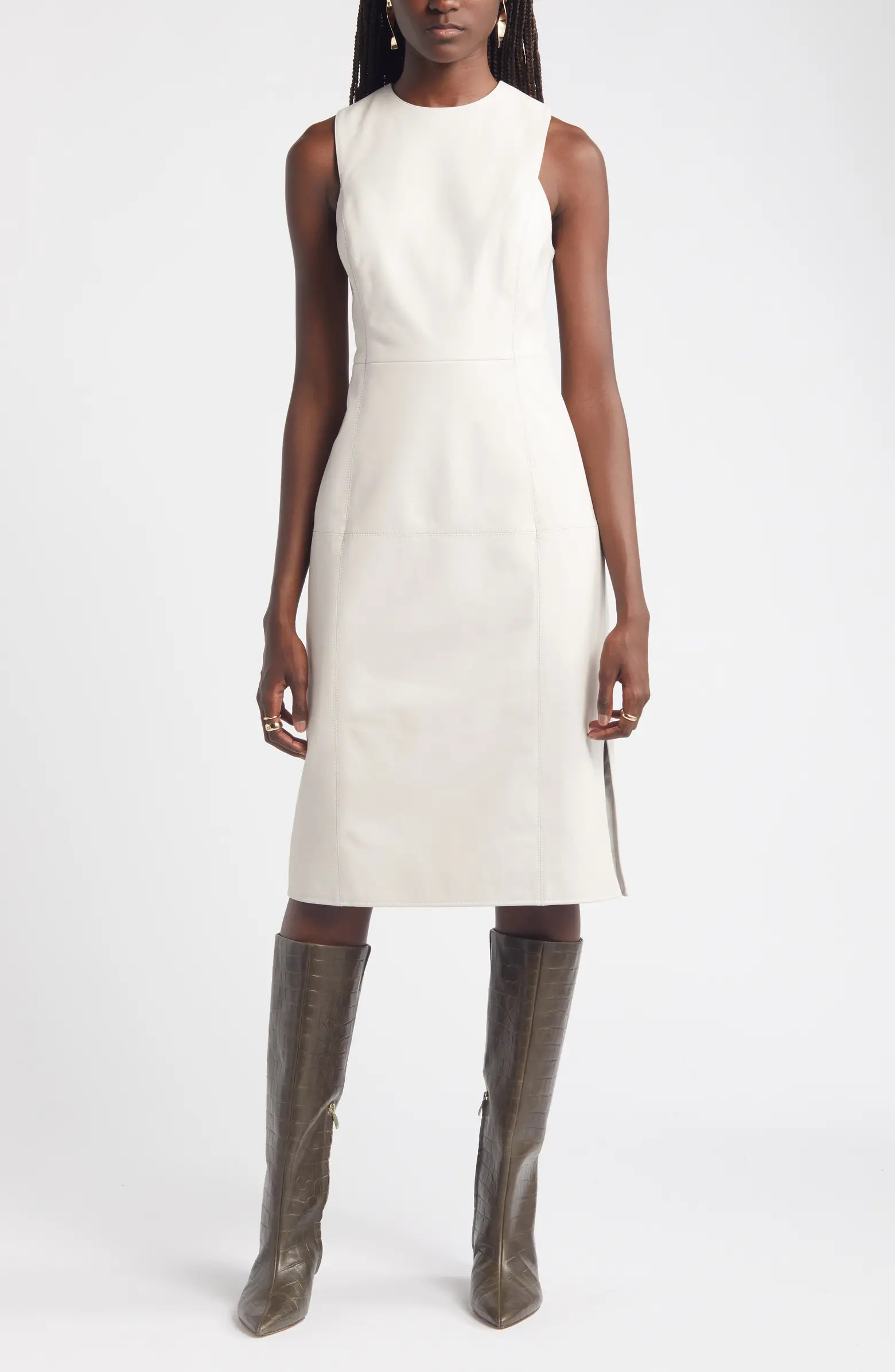 Nordstrom Paneled Leather Sheath Dress | Nordstrom | Nordstrom