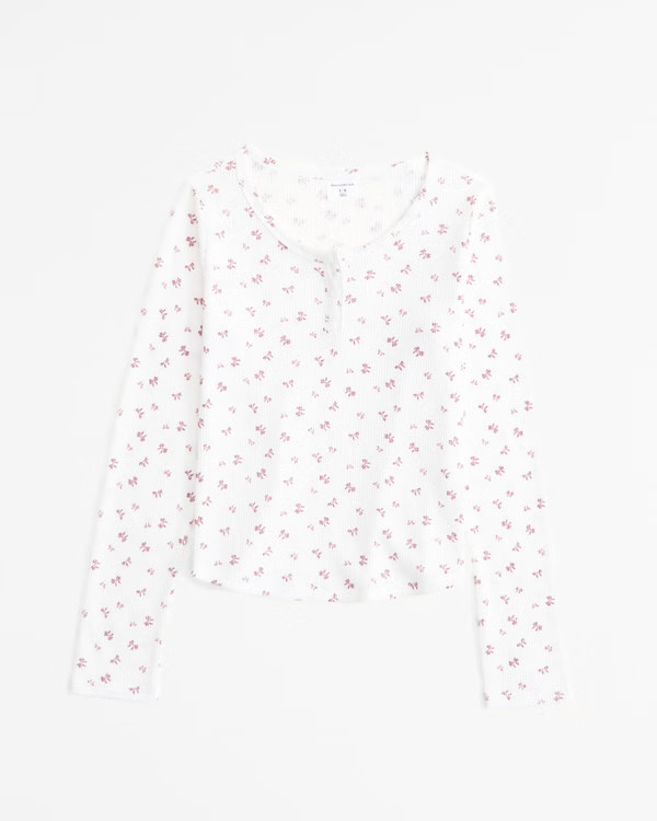long-sleeve waffle henley tee | Abercrombie & Fitch (US)