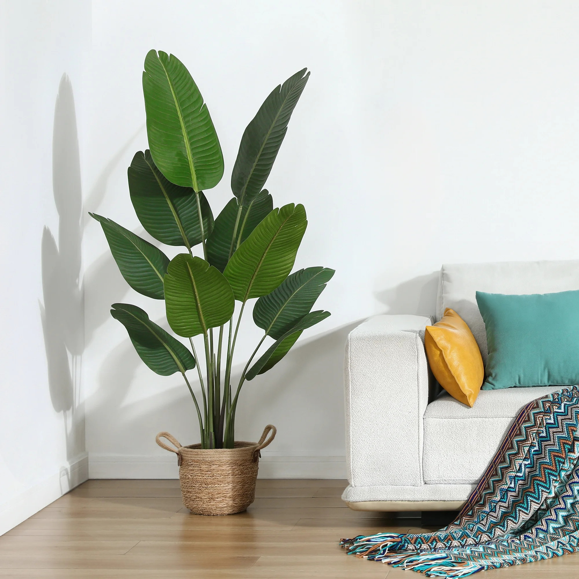 5 Feet Artificial Bird of Paradise Plant Fake Tropical Palm Tree for Indoor Outdoor, Perfect Faux... | Walmart (US)