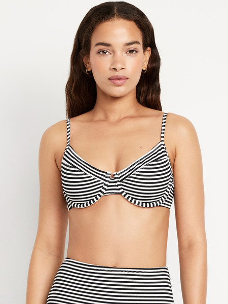 Textured Underwire Balconette Swim Top | Old Navy (US)