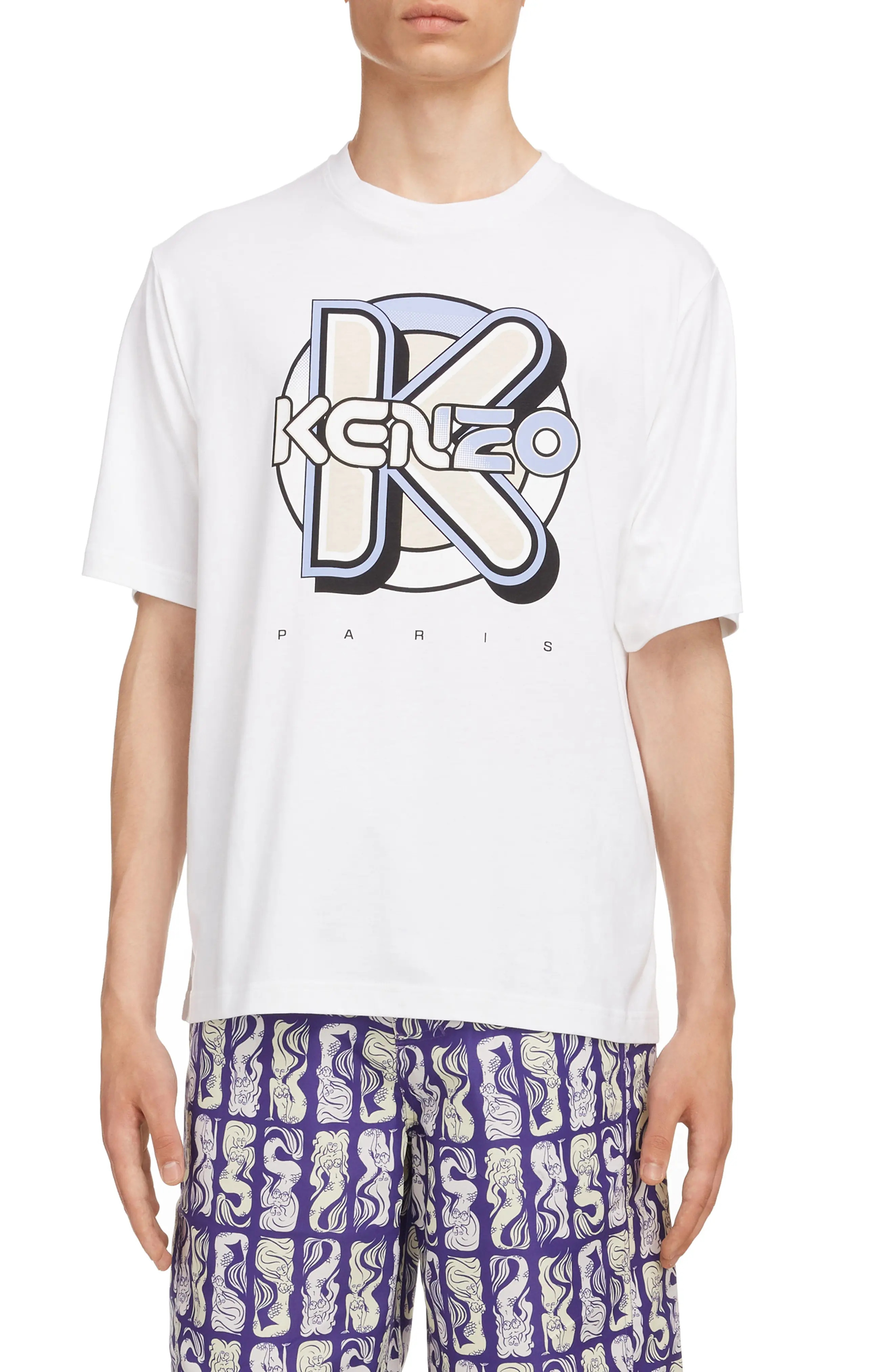 Men's Kenzo Wetsuit Oversize Graphic Tee, Size Medium - White | Nordstrom
