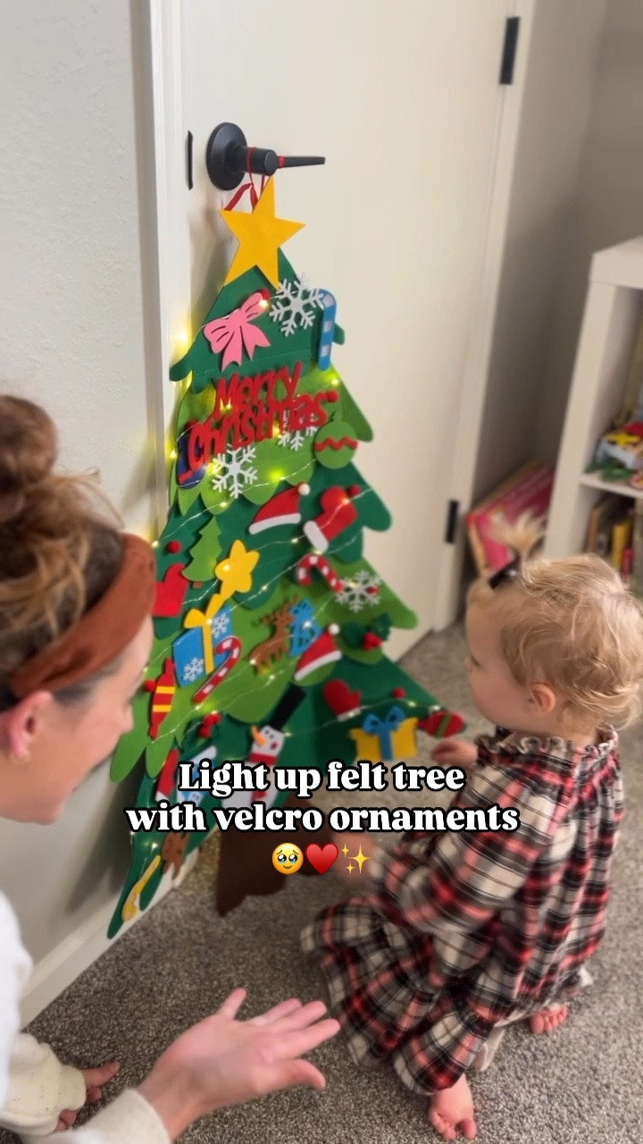 Toddler Christmas tree with lights! Velcro ornaments for a fun toddler holiday activity 

#LTKSeasonal #LTKGiftGuide #LTKHoliday