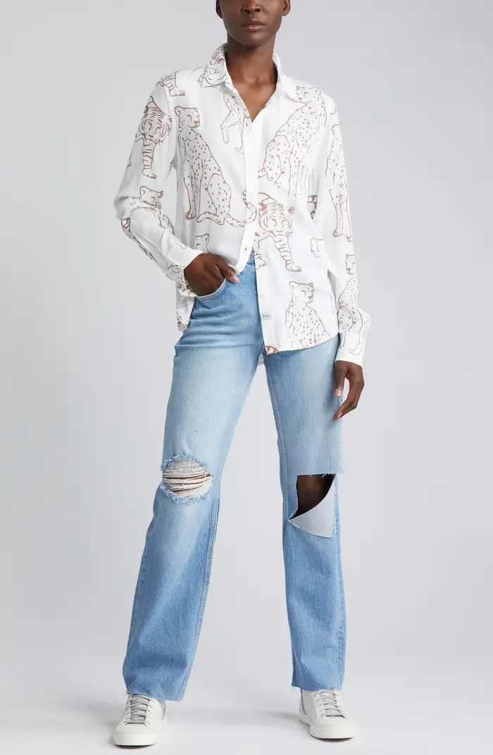 Rails Kathryn Wild Cat Print Button-Up Shirt | Nordstrom | Nordstrom