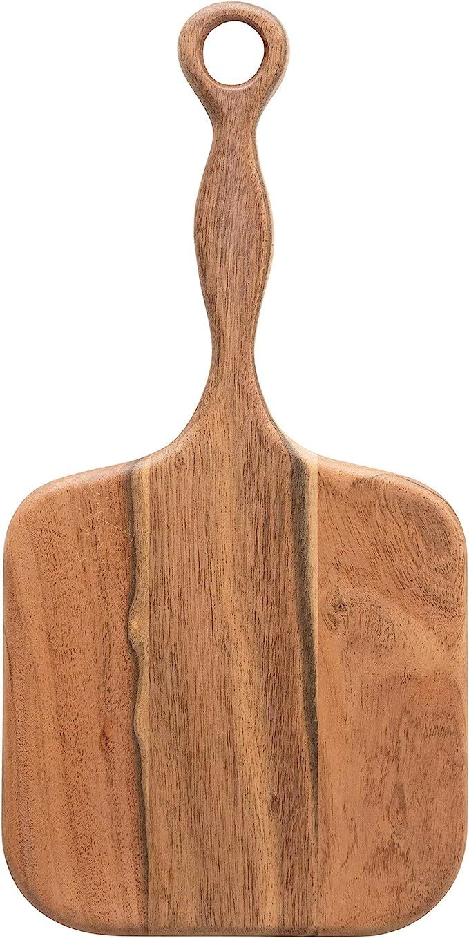 Creative Co-Op Acacia Wood Cheese Handle Cutting Board, 16" x 8", Natural | Amazon (US)