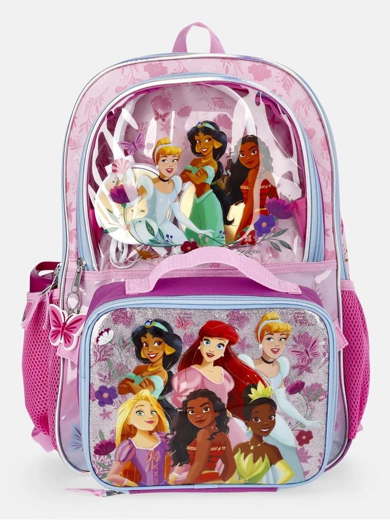Disney Princess Pink Backpack Set with Lunch kit, Headphones and Water Bottle | Walmart (US)