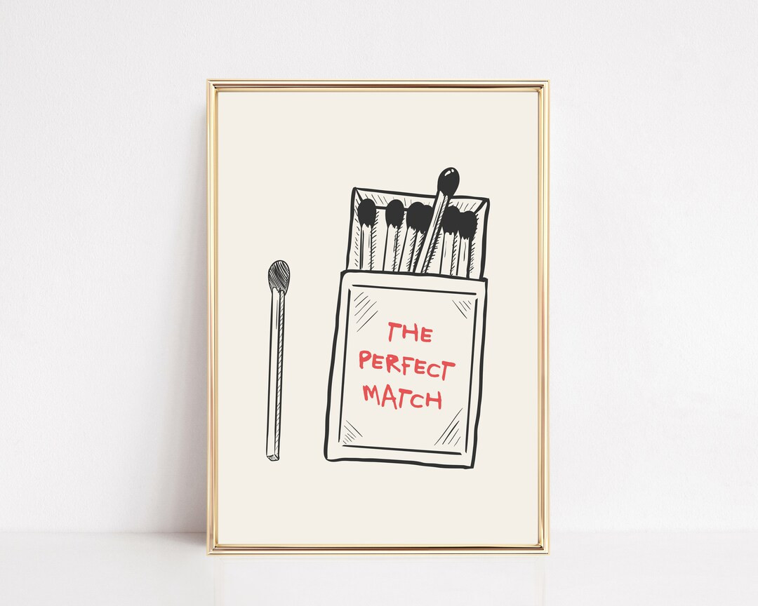 Printable Valentine Decor Gift for Him Trendy Wall Art Aesthetic Apartment Decor Perfect Match Ki... | Etsy (US)