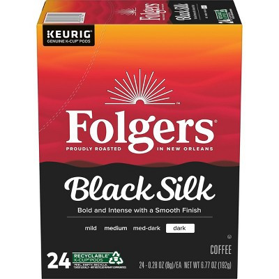 Folgers Black Silk Dark Roast Coffee - Keurig K-Cup Pods - 24ct | Target