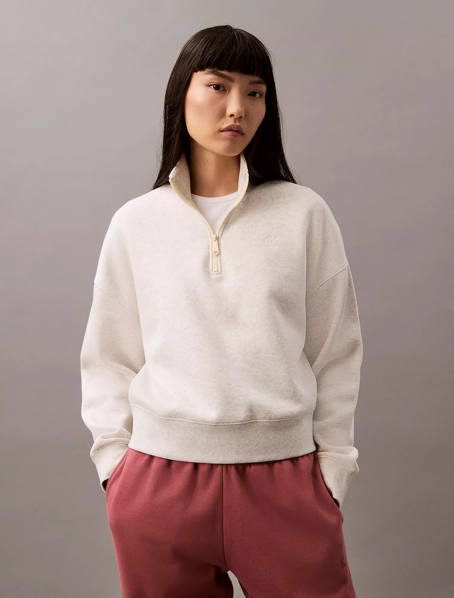 Archive Logo Fleece Quarter Zip Sweatshirt | Calvin Klein | Calvin Klein (US)