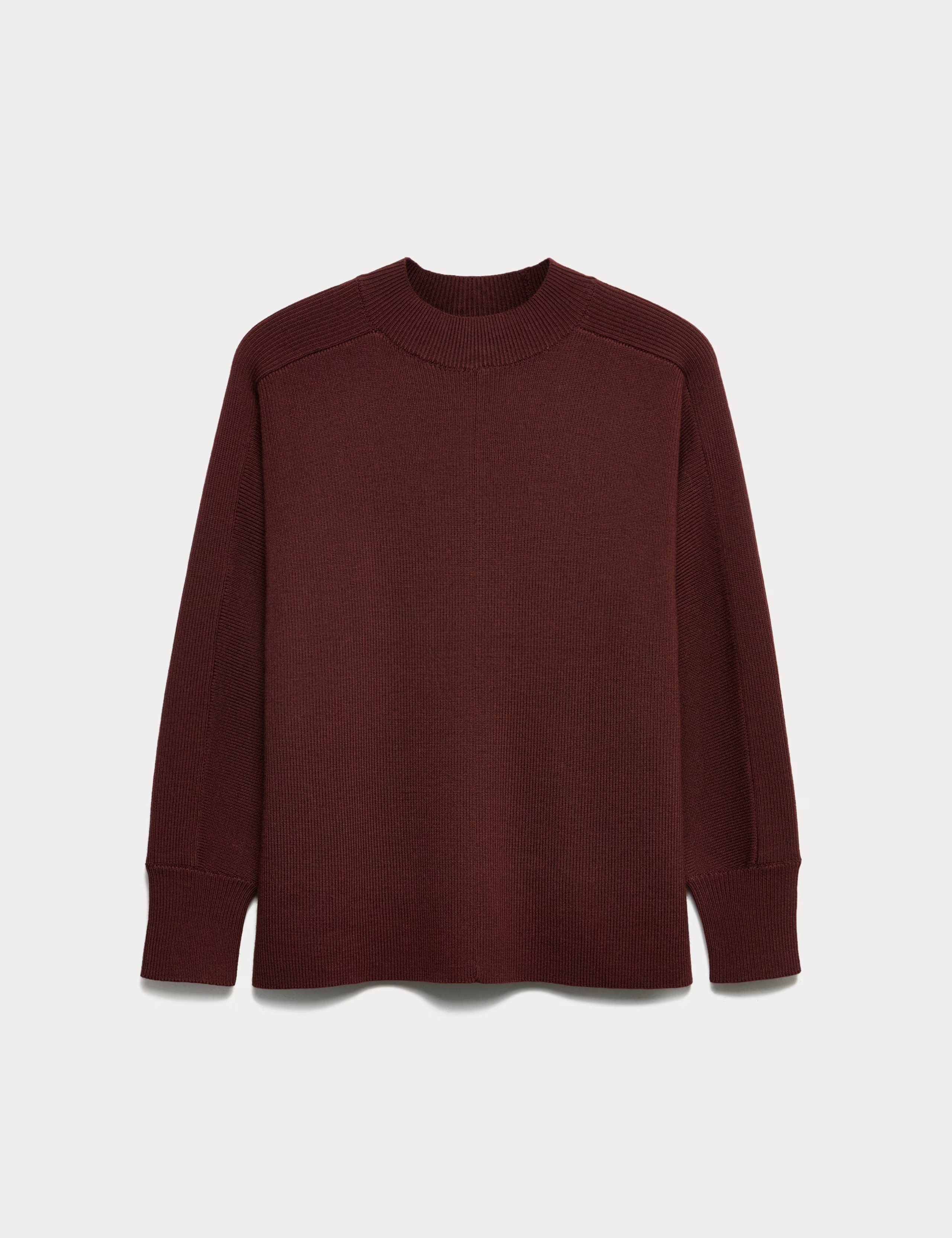 Pure Merino Wool Ribbed Funnel Neck Jumper | Marks & Spencer (UK)