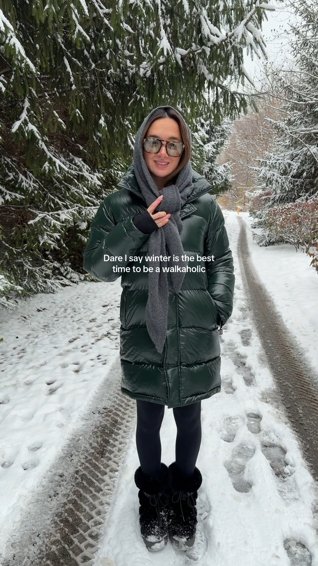 XS Super Puff color is from last year! XS leggings too! Sunnies are Jimmy Fairly but sold out