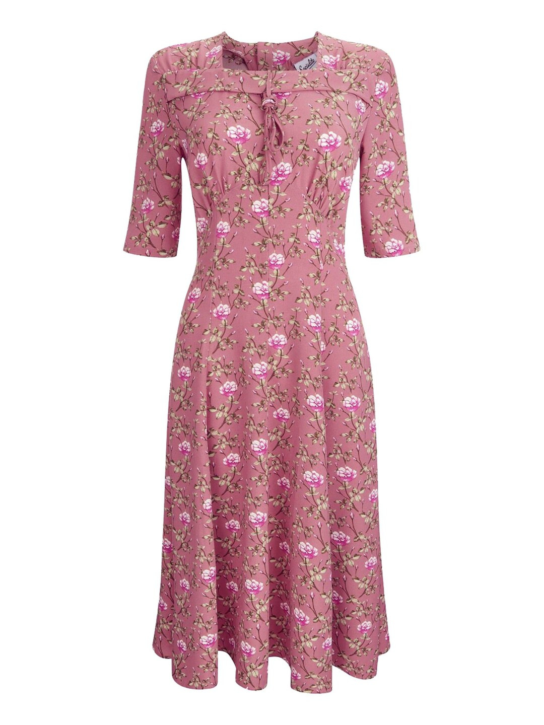 Forties Floral Dress - 1940s Authentic Double Elevens Vintage Replica - Socialite "Tribute" Ditsy... | Etsy (UK)