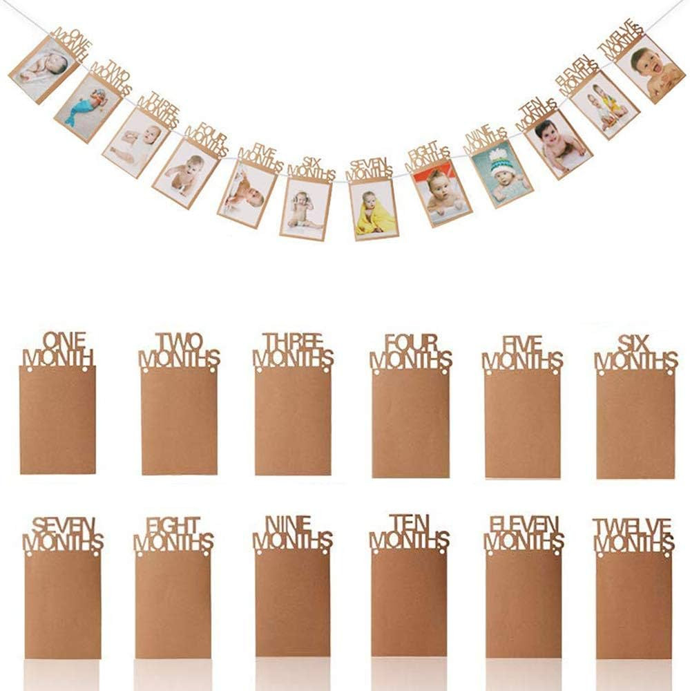 OOTSR 1st Birthday Photo Banner Growth Record 1-12 Month Photo Prop for First Birthday Party Bunt... | Amazon (CA)