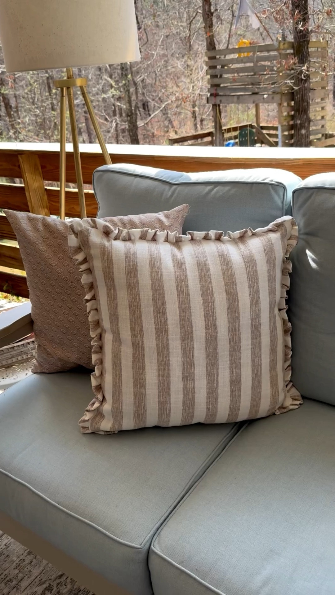 Unbox with me! Definitely keeping these tan and white striped outdoor pillow with cute ruffles! Still deciding on this blue and green ottoman ! 

#LTKdayinmylife #LTKvlog #LTKHome