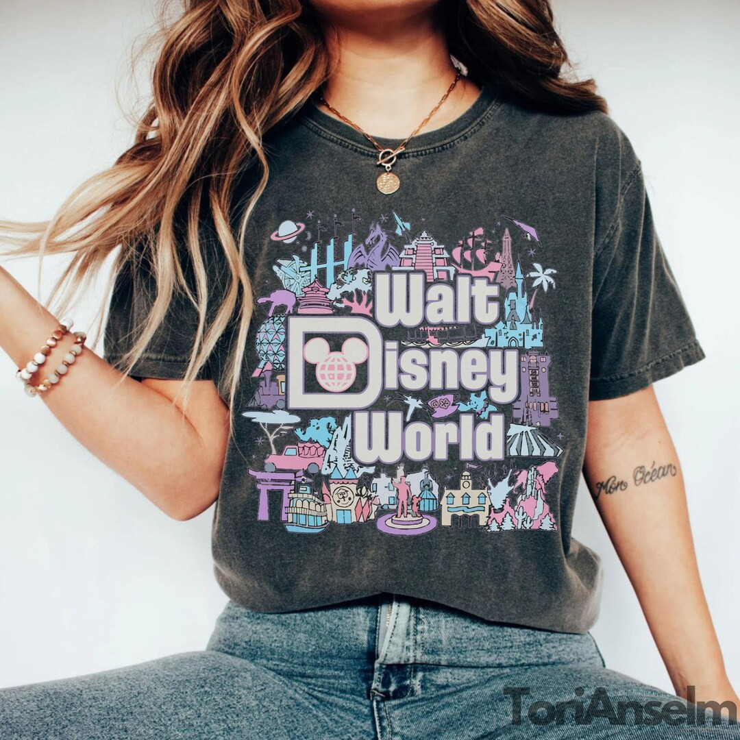 Retro Walt Disney World Comfort Colors Shirt, Disneyworld Shirt, Disney Sweatshirt, Disneyland Sh... | Etsy (US)