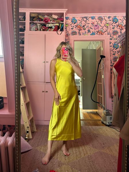 Walmart Fashion Try-on | Free Assembly Sleeveless Bias Slip Dress in Yellow | Wearing size XS

#LTKfindsunder50 #LTKstyletip #LTKSeasonal