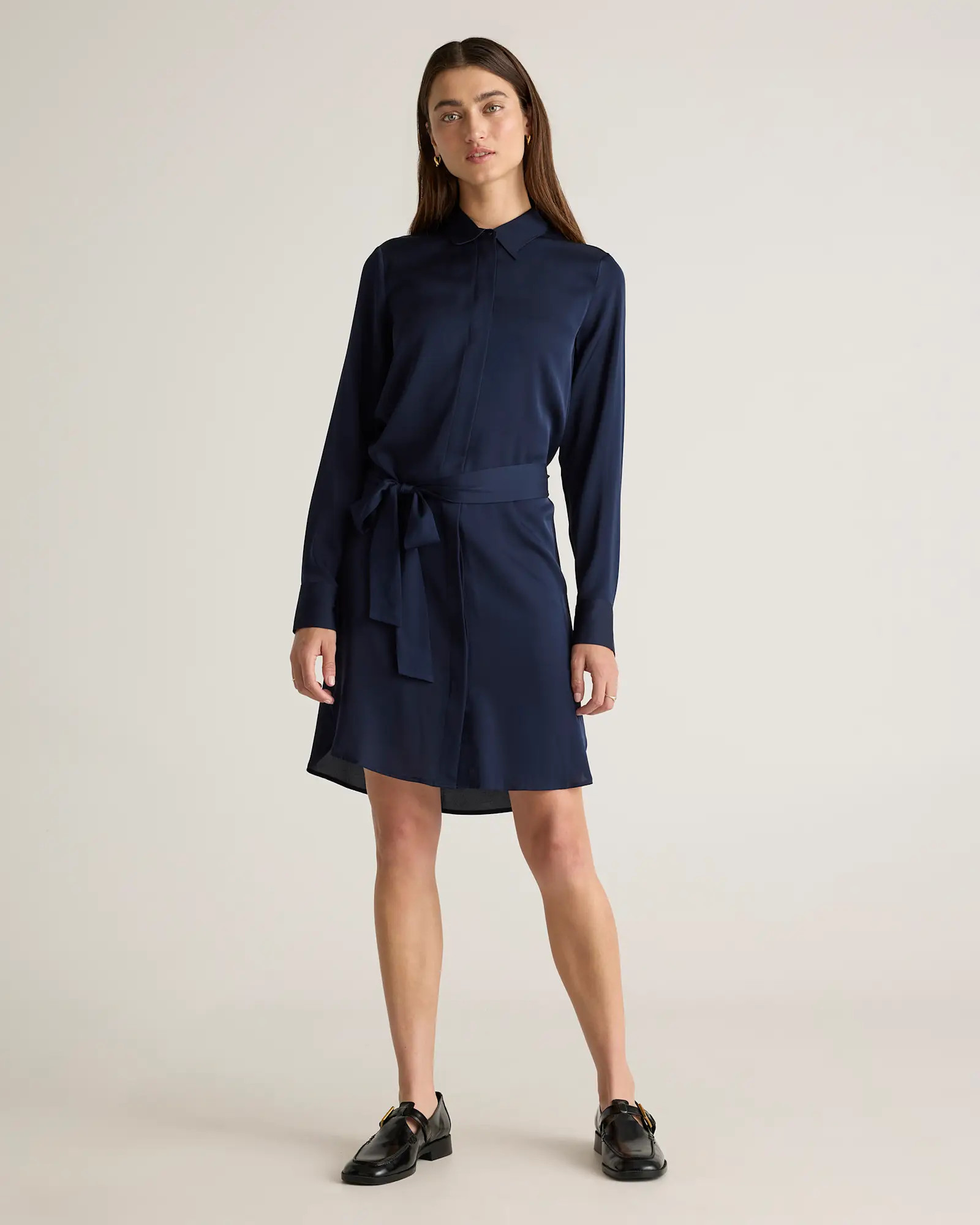 Washable Stretch Silk Shirt Dress | Quince
