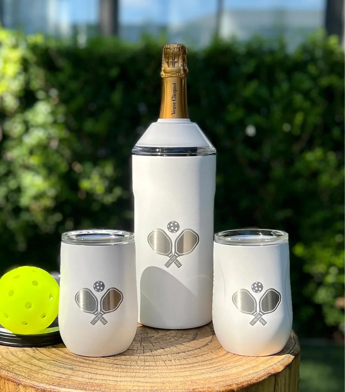 Limited Edition Pickleball Wine Set In White | The Original Wine Chiller. Stainless tumblers and ... | Vinglace