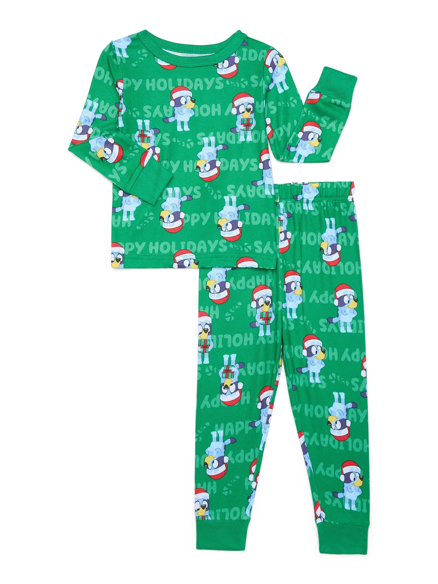 Character Toddler Christmas Snug Fit Top and Pants, 2-Piece Pajama Set, Sizes 12M-5T | Walmart (US)