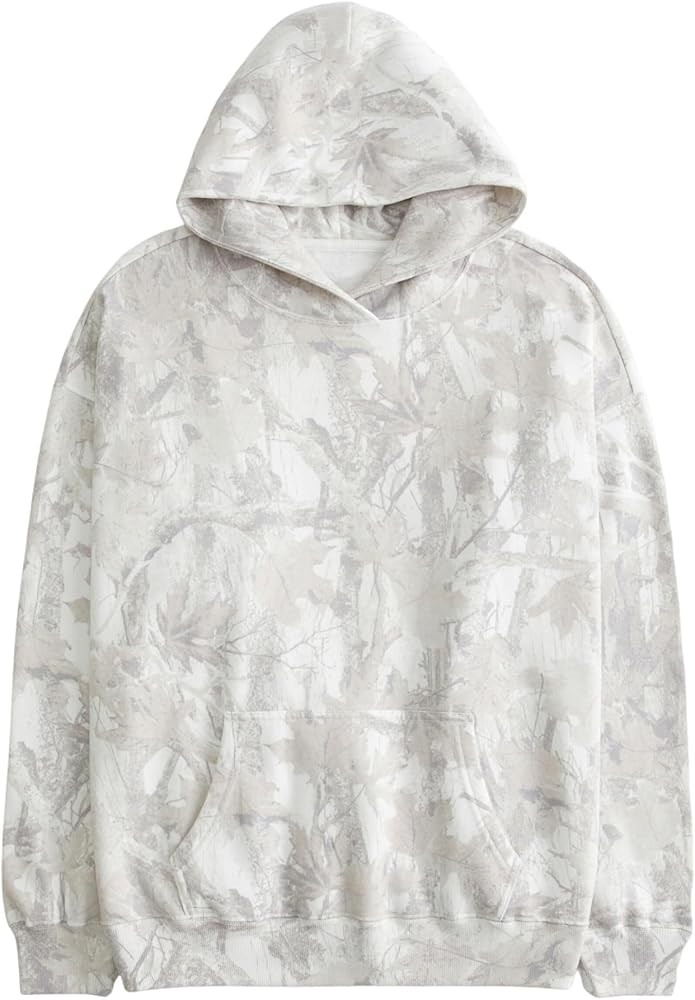 Women Camo Hoodies Maple Leaf Oversized Fleece Hooded Sweatshirt Loose Long Sleeve Pullover Top w... | Amazon (US)