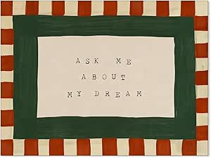 WLZWD Motivational Quotes Wall Art Ask Me About My Dream Poster Vintage Minimalist Checkered Canv... | Amazon (US)